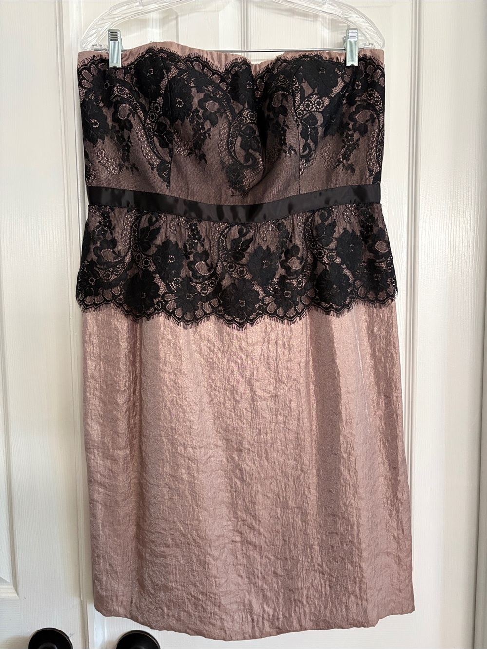 Adrianna Papell Occasions elegant Strapless Lace Bodice Cocktail Dress w/ jacket